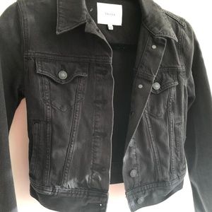 Aritizia Talula Cropped Black Denim Jacket